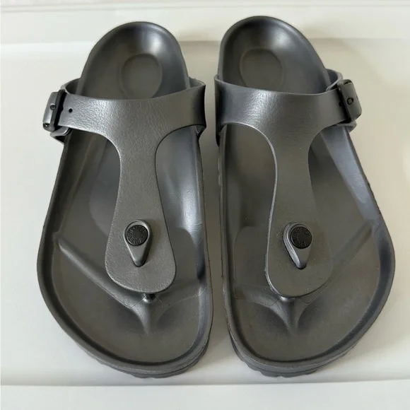 Birkenstock | Shoes | Birkenstock Gizeh Mens Gray Synthetic  display picture 1